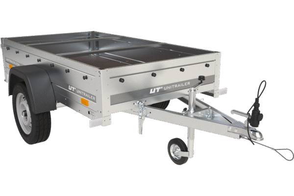 Praktischer PKW-Anhänger Garden Trailer 200 Kipp mit kippbarer Deichsel, blauer Plane